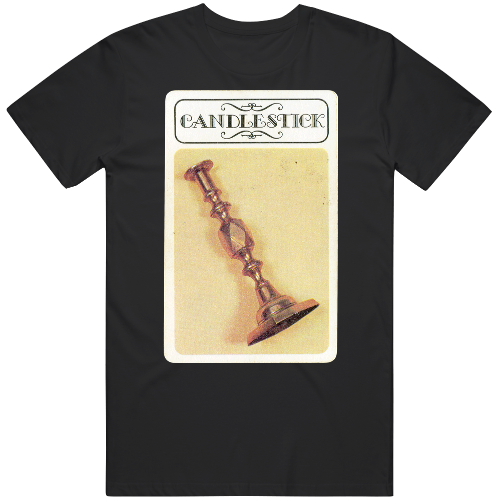 Candlestick Clue Mystery Board Game Weapon Card Mens Soft Cotton Tee T Shirt Candlestick Clue Mystery Board Game Weapon Card Mens Soft Cotton Tee T Shirt