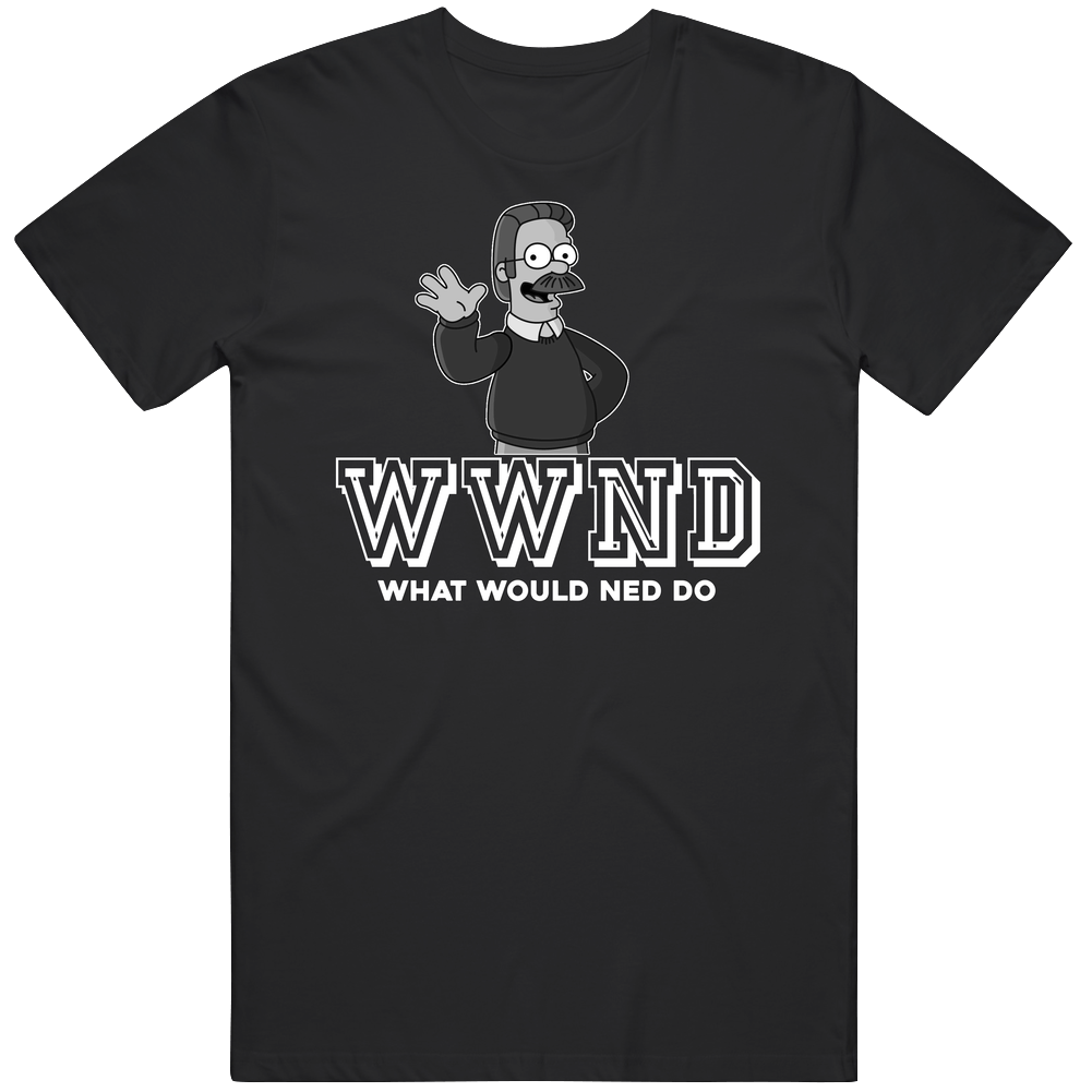 Ned Flanders Wwnd What Would Ned Do The Simpsons Favorite Character Tv Show Fan Mens Soft Cotton Tee T Shirt Ned Flanders Wwnd What Would Ned Do The Simpsons Favorite Character Tv Show Fan Mens Soft Cotton Tee T Shirt