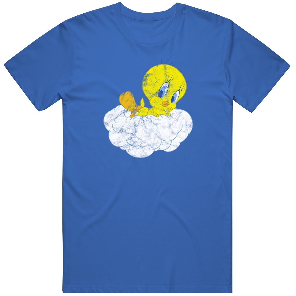 The Sylvester & Tweety Mysteries Bird Cloud Kids Tv Show Cartoon Worn Look Mens Soft Cotton Tee T Shirt The Sylvester & Tweety Mysteries Bird Cloud Kids Tv Show Cartoon Worn Look Mens Soft Cotton Tee T Shirt