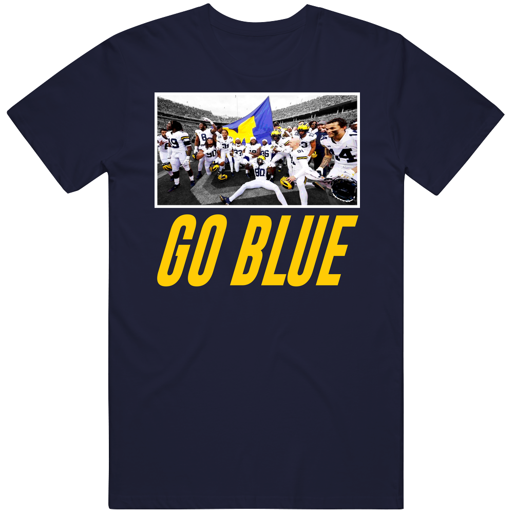 Plant The Flag At Go Blue Mens Soft Cotton Tee T Shirt Plant The Flag At Go Blue Mens Soft Cotton Tee T Shirt