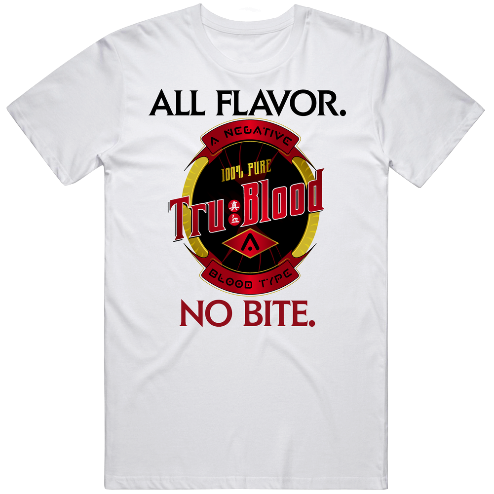 True Blood All Flavor No Bite Mens Soft Cotton Tee T Shirt True Blood All Flavor No Bite Mens Soft Cotton Tee T Shirt