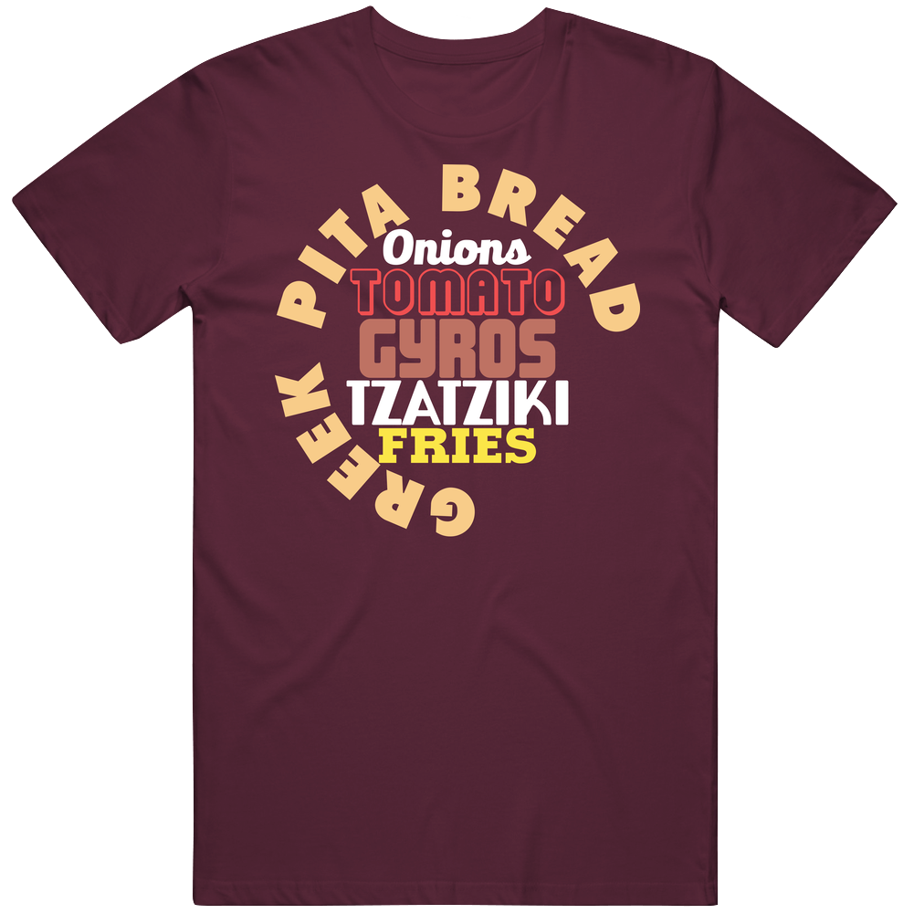 Pita Gyros Funny Greek Sandwich Mens Soft Cotton Tee T Shirt