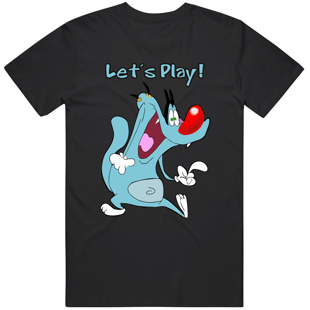 Oggy And The Cockroaches The Movie T Shirt Oggy Games Lazy Cat Cartoon Vintage Cotton Tee Classic Mens Soft Cotton Tee T Shirt