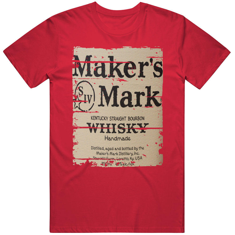 Maker's Mark Whisky Bourbon Alcohol Drinking Gift Distressed Look Vintage Red Unisex Mens Soft Cotton Tee T Shirt Maker's Mark Whisky Bourbon Alcohol Drinking Gift Distressed Look Vintage Red Unisex Mens Soft Cotton Tee T Shirt