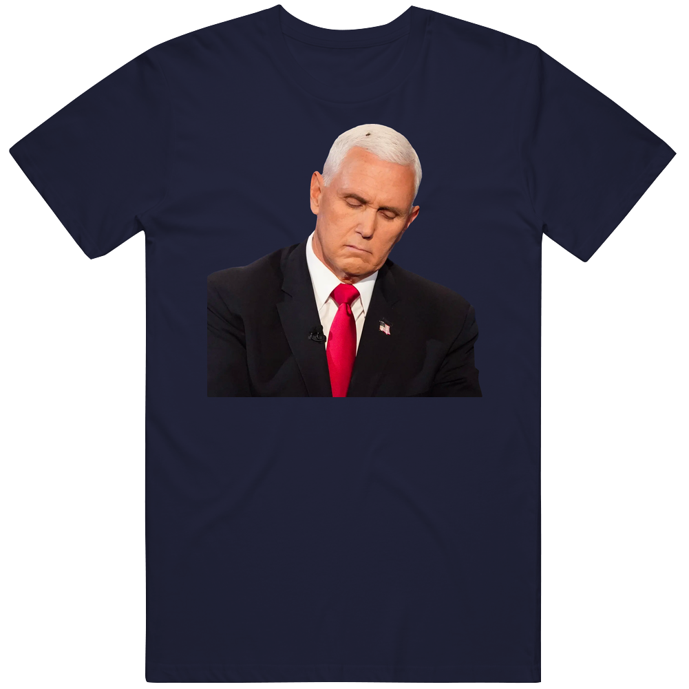 Mike Pence Fly On Head Debate Funny Political Mens Soft Cotton Tee T Shirt Mike Pence Fly On Head Debate Funny Political Mens Soft Cotton Tee T Shirt