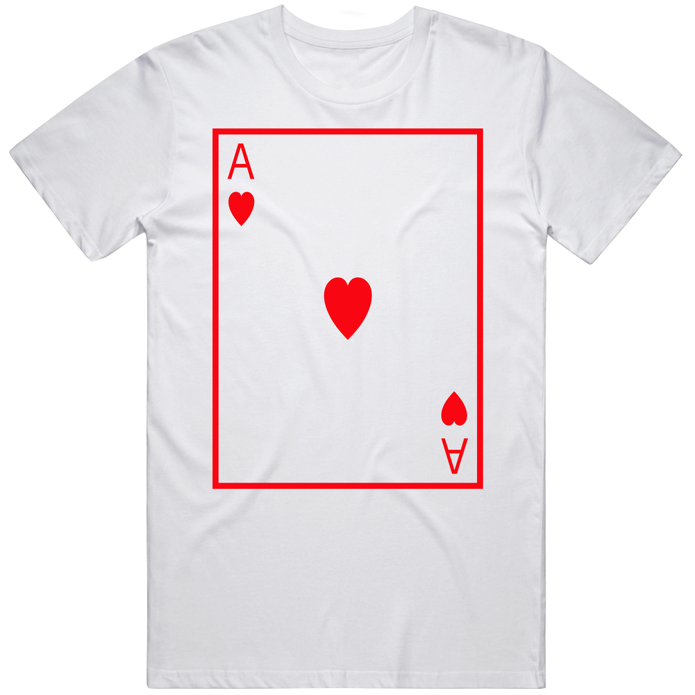 Ace Of Hearts Playing Card Funny Halloween Costume Mens Soft Cotton Tee T Shirt Ace Of Hearts Playing Card Funny Halloween Costume Mens Soft Cotton Tee T Shirt
