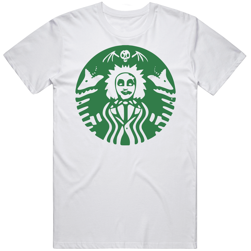 Beetlejuice Parody Starbucks Funny Halloween Movie Fan Mens Soft Cotton Tee T Shirt Beetlejuice Parody Starbucks Funny Halloween Movie Fan Mens Soft Cotton Tee T Shirt