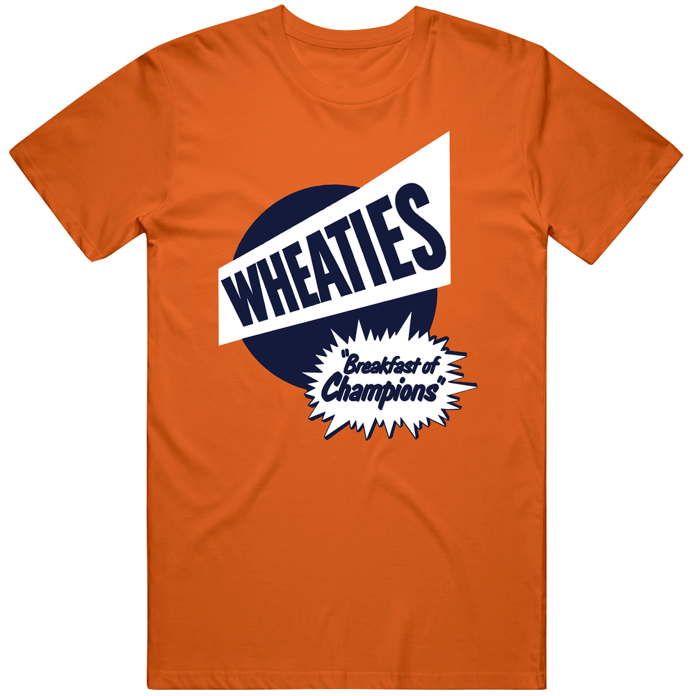 Breakfast Of Champions Wheaties Most Memorable Ad Slogan Mens Soft Cotton Tee T Shirt Breakfast Of Champions Wheaties Most Memorable Ad Slogan Mens Soft Cotton Tee T Shirt