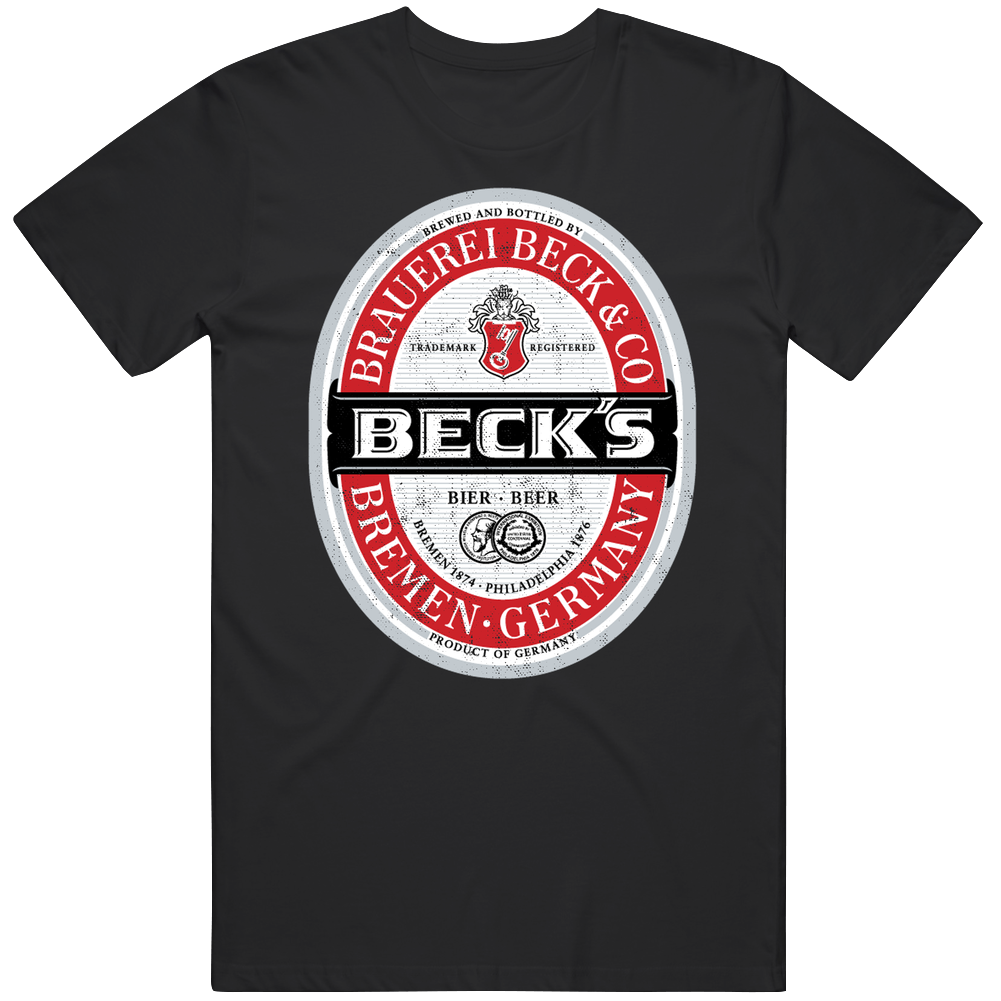 Becks Beer Germany Distressed Look Label Beer Lovers Mens Soft Cotton Tee T Shirt Becks Beer Germany Distressed Look Label Beer Lovers Mens Soft Cotton Tee T Shirt