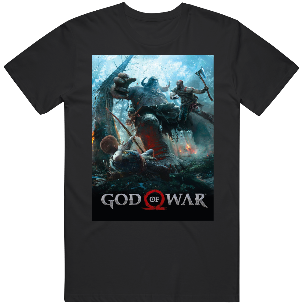 God Of War Video Game Cover Mens Soft Cotton Tee T Shirt God Of War Video Game Cover Mens Soft Cotton Tee T Shirt