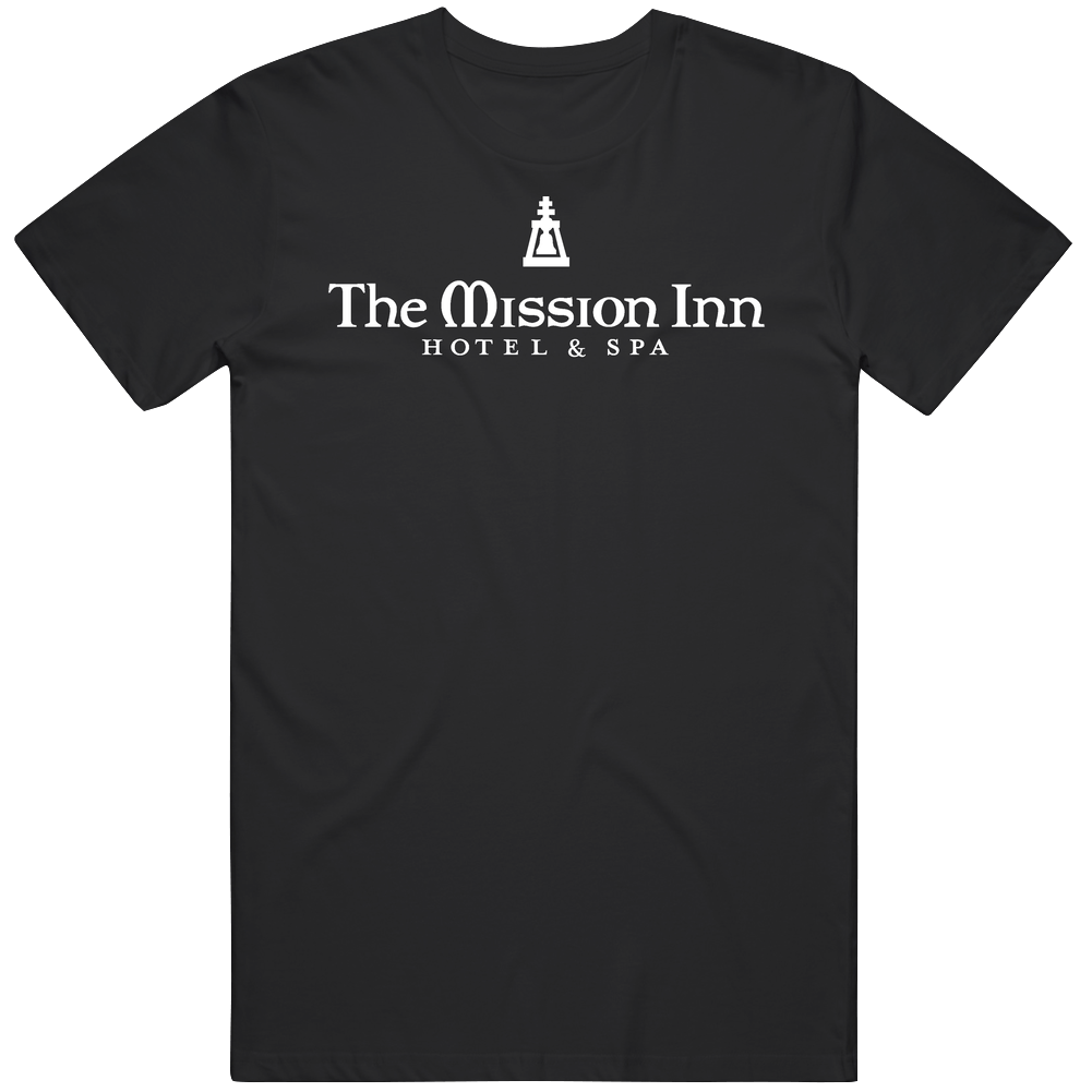 The Mission Inn Riverside Logo Sign Scary Haunted Motels Mens Soft Cotton Tee T Shirt The Mission Inn Riverside Logo Sign Scary Haunted Motels Mens Soft Cotton Tee T Shirt