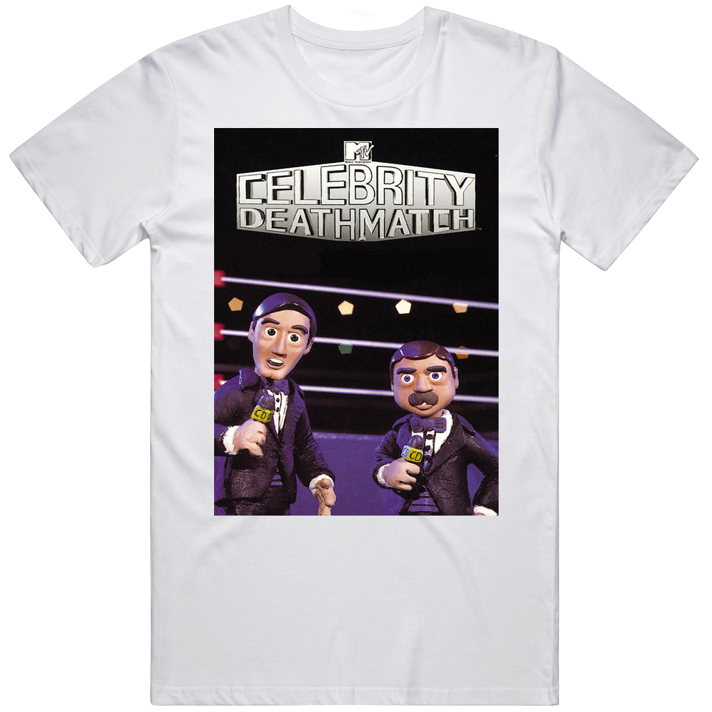 Celebrity Death Match Annnouncers 90s Comedy Tv Show Mens Soft Cotton Tee T Shirt Celebrity Death Match Annnouncers 90s Comedy Tv Show Mens Soft Cotton Tee T Shirt