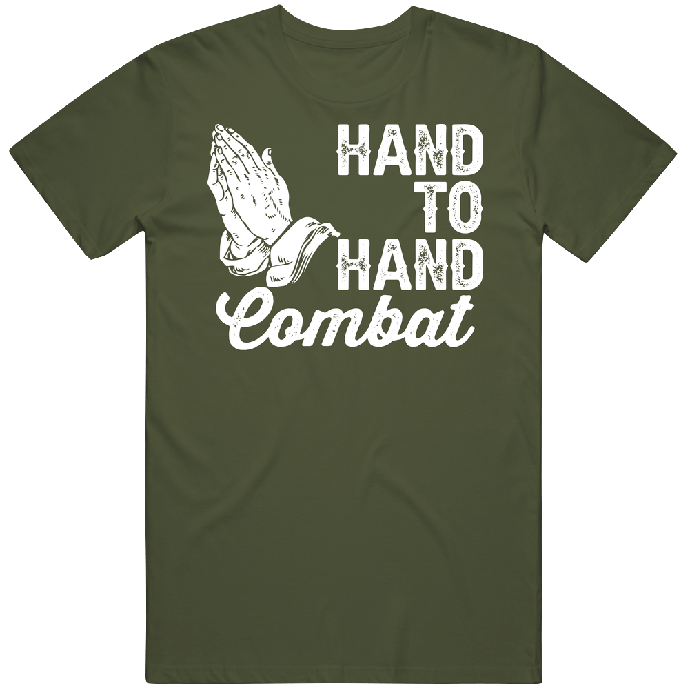 Hand To Hand Combat Praying Hands Christian Christianity Fan Mens Soft Cotton Tee T Shirt