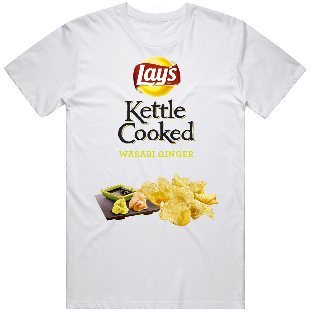 Lay's Kettle Cooked Wasabi Ginger Potato Chips Bag Costume Mens Soft Cotton Tee T Shirt
