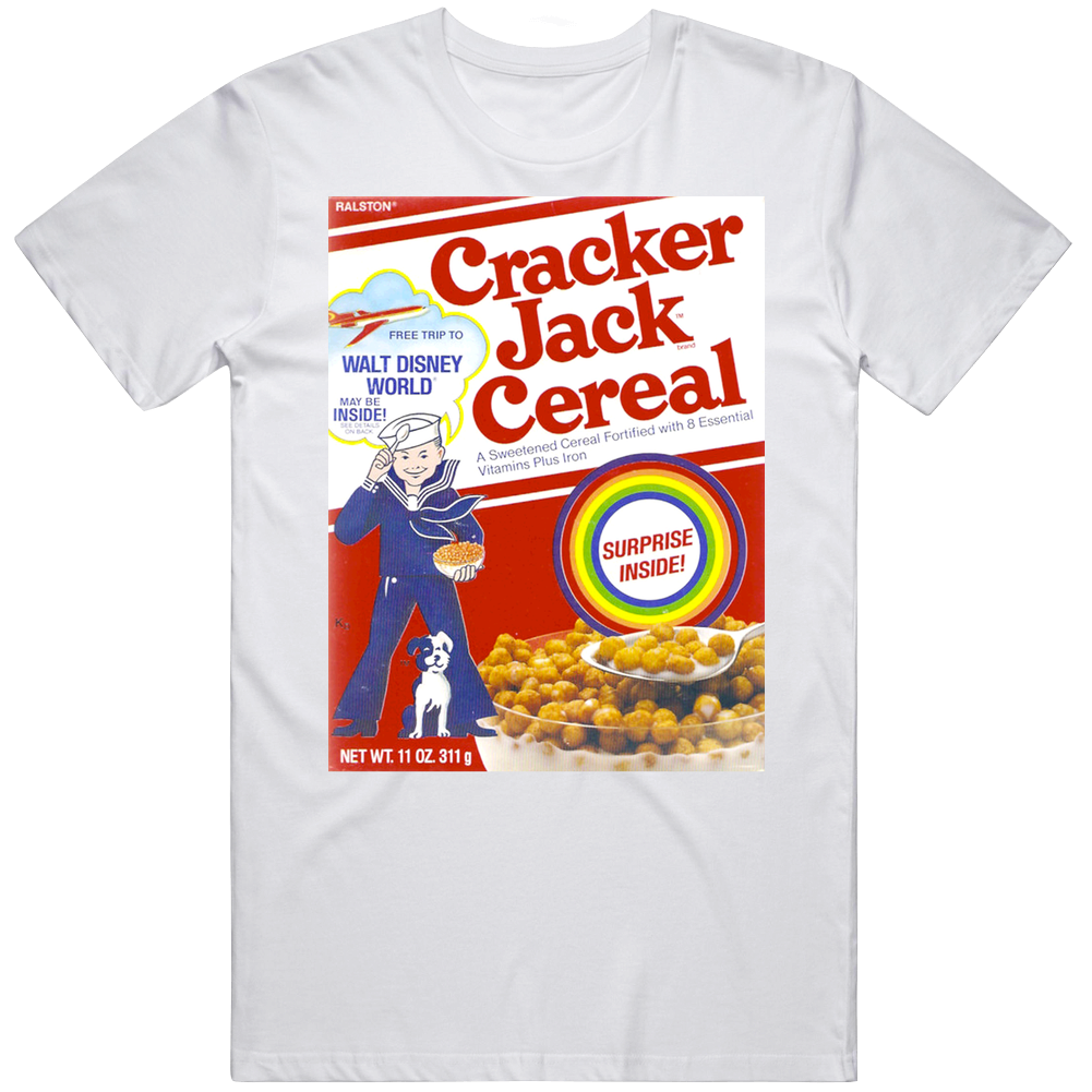 Cracker Jack Cereal Retro Pop Corn Candy Food Mens Soft Cotton Tee T Shirt Cracker Jack Cereal Retro Pop Corn Candy Food Mens Soft Cotton Tee T Shirt