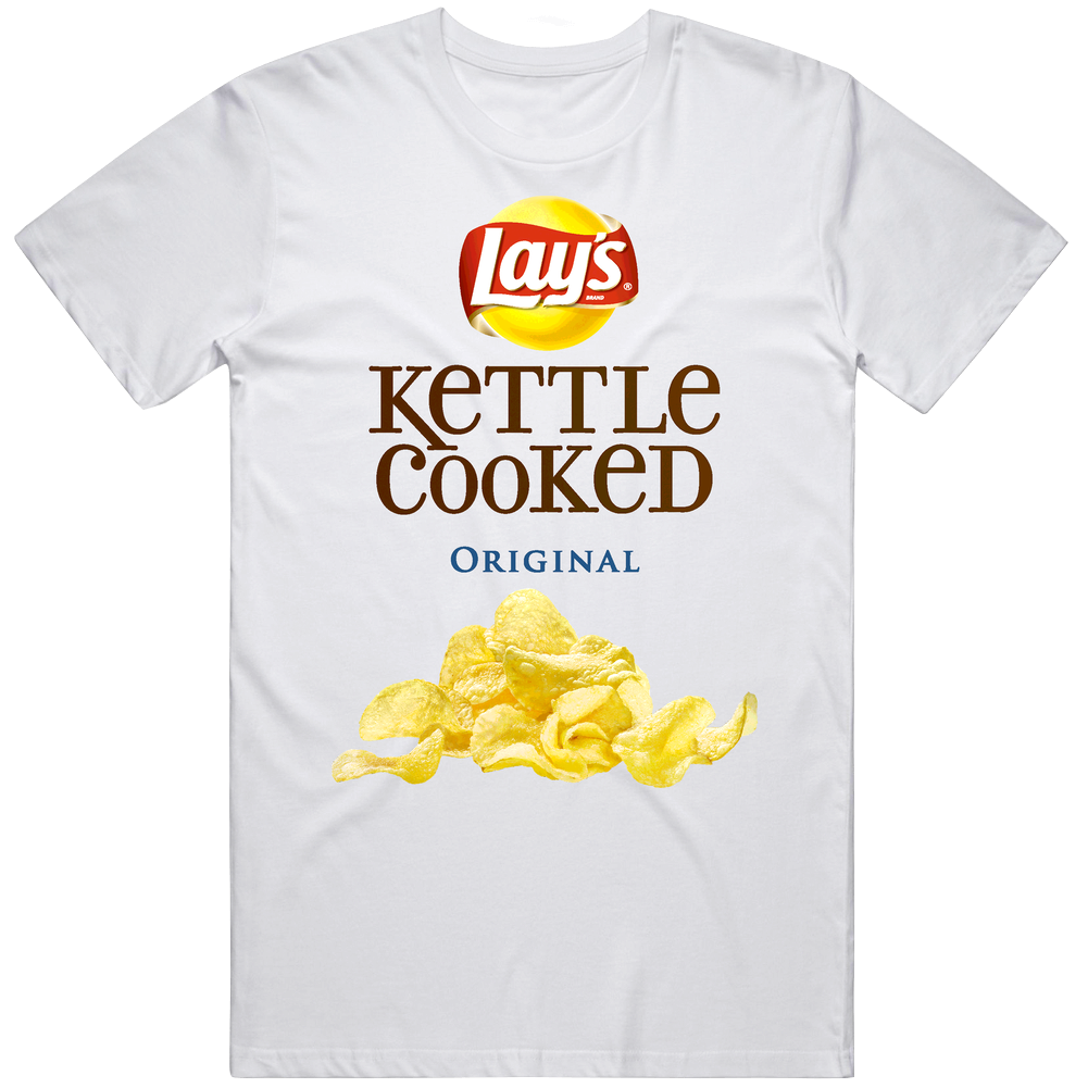Lay's Kettle Cooked Original Potato Chips Bag Costume Mens Soft Cotton Tee T Shirt