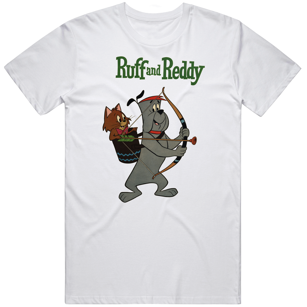 Ruff And Reddy Retro Cartoon Character Mens Soft Cotton Tee T Shirt Ruff And Reddy Retro Cartoon Character Mens Soft Cotton Tee T Shirt