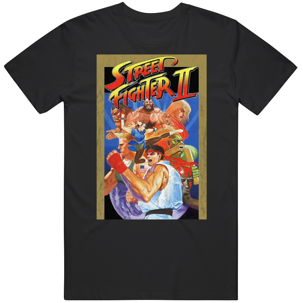 Street Fighter 2 Retro Video Arcade Game Geek Fan Mens Soft Cotton Tee T Shirt Street Fighter 2 Retro Video Arcade Game Geek Fan Mens Soft Cotton Tee T Shirt