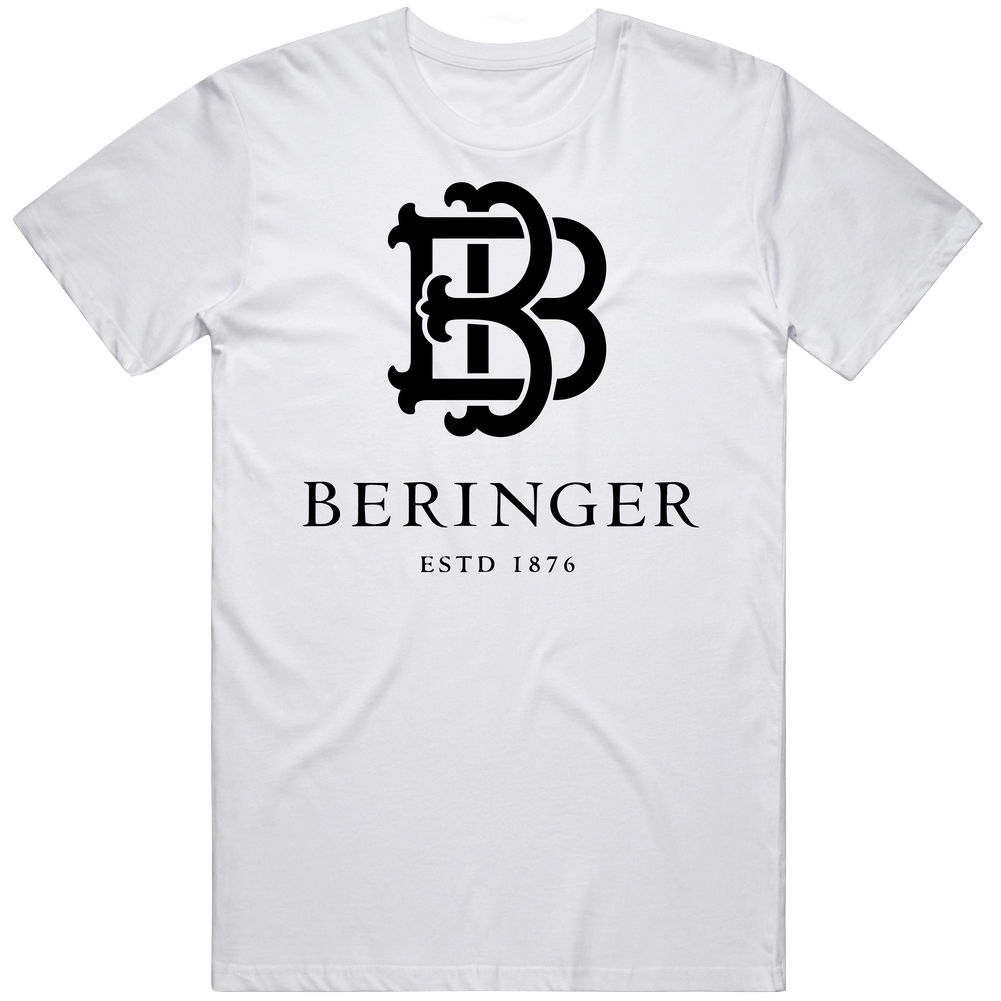 Beringer Vineyards Napa Valley California Winery Wine Logo Mens Soft Cotton Tee T Shirt Beringer Vineyards Napa Valley California Winery Wine Logo Mens Soft Cotton Tee T Shirt
