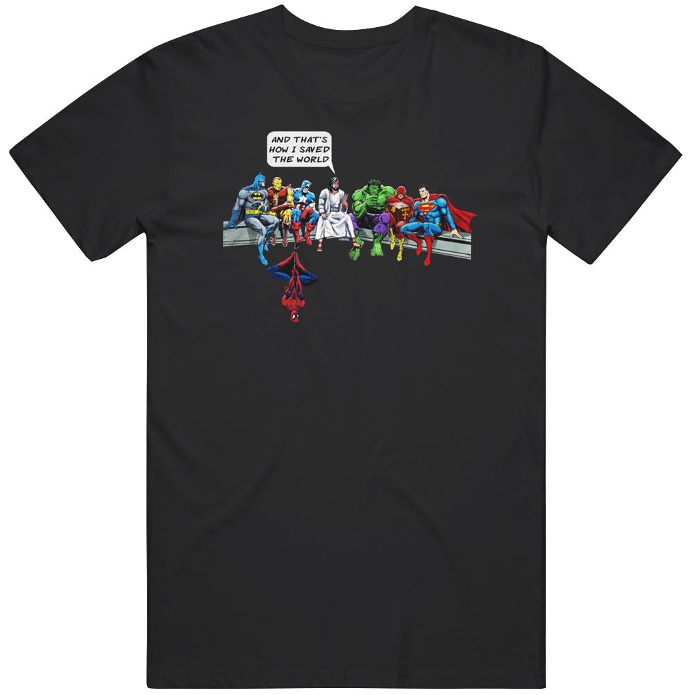 And Thats How I Saved The World Jesus Superhero Mens Soft Cotton Tee T Shirt And Thats How I Saved The World Jesus Superhero Mens Soft Cotton Tee T Shirt