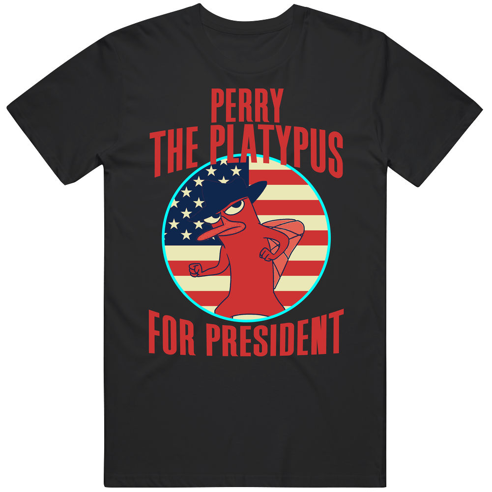 Perry The Platypus Phineas And Ferb For President Spy Tv Fan Mens Soft Cotton Tee T Shirt