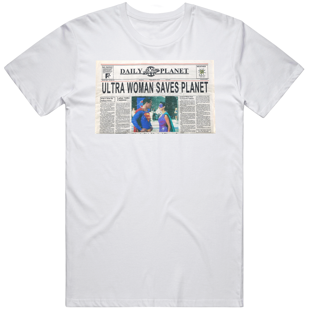 Lois And Clark New Adventures Of Superman Newspaper Headline 90s Tv Show Grunge Look Mens Soft Cotton Tee T Shirt