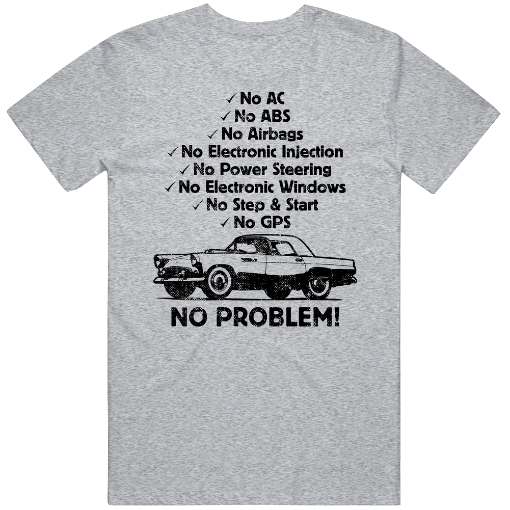 1955 Ford Thunder Bird No Problem Vintage Car Mens Soft Cotton Tee T Shirt
