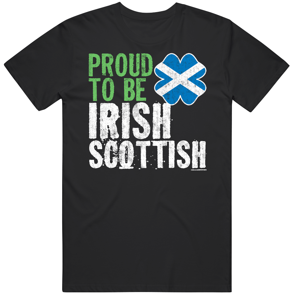 Proud To Be Irish Scottish Worn Look Mens Soft Cotton Tee T Shirt