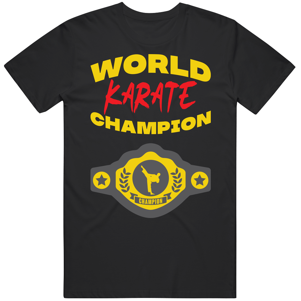 Karate World Champion Belt Funny Sports Hobby Mens Soft Cotton Tee T Shirt