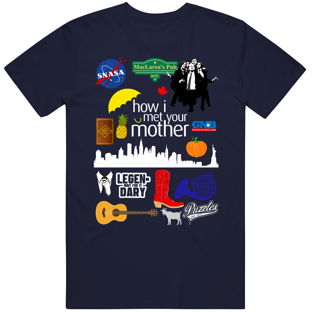 How I Met Your Mother Tv Show Mashup Mens Soft Cotton Tee T Shirt