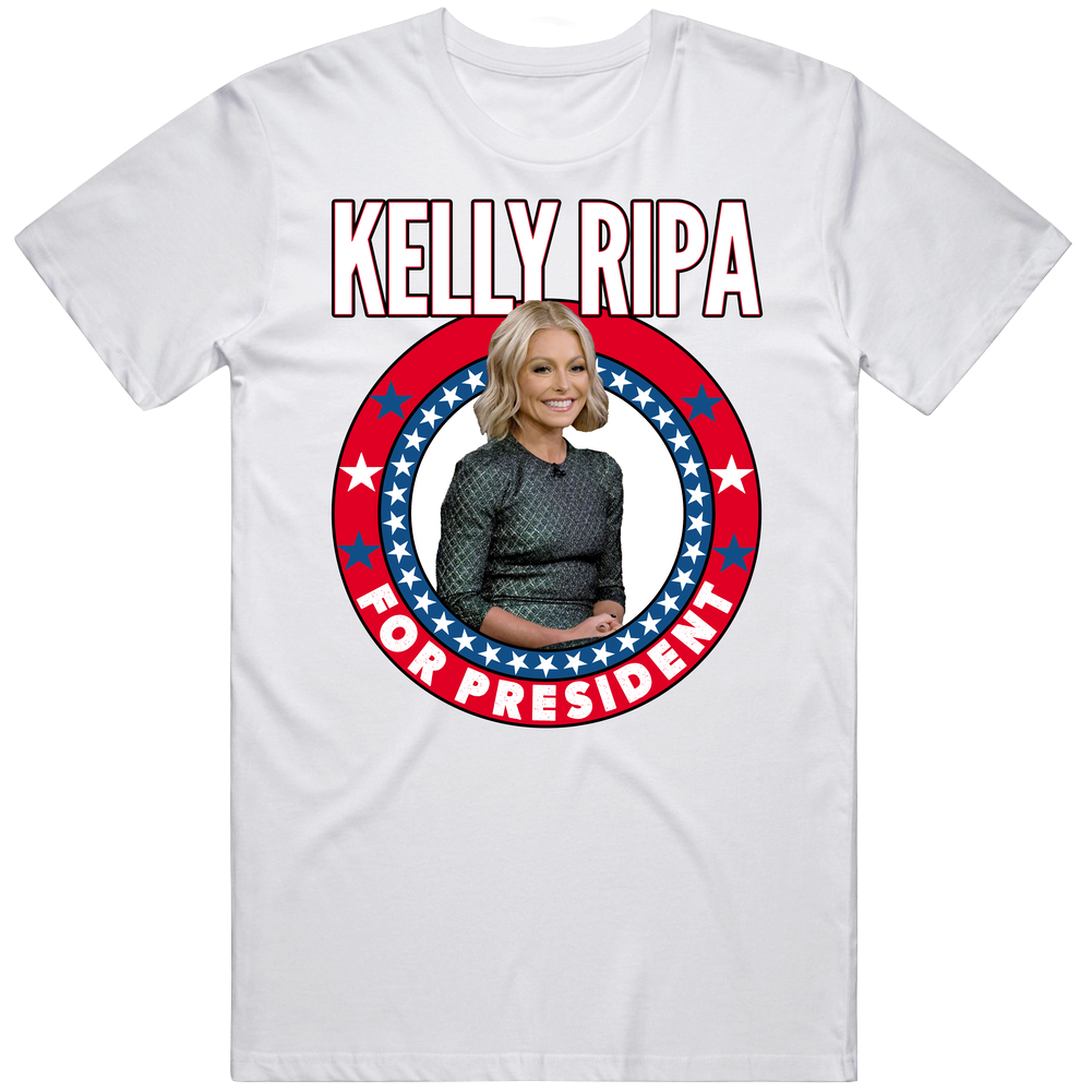 Kelly Ripa For President Talk Show Host Celeb Fan Election Mens Soft Cotton Tee T Shirt