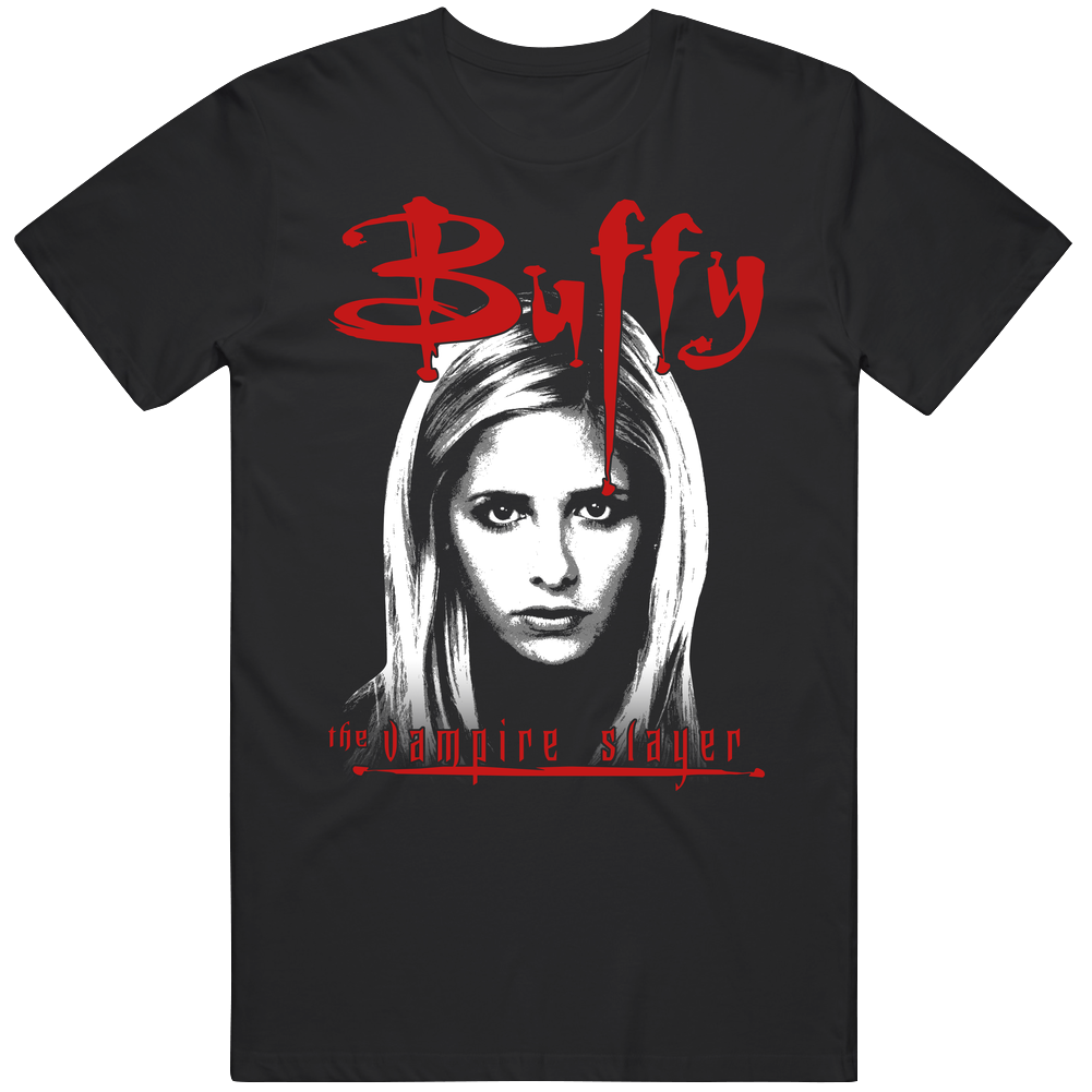 Buffy The Vampire Slayer 90s Tv Show Big Face Mens Soft Cotton Tee T Shirt