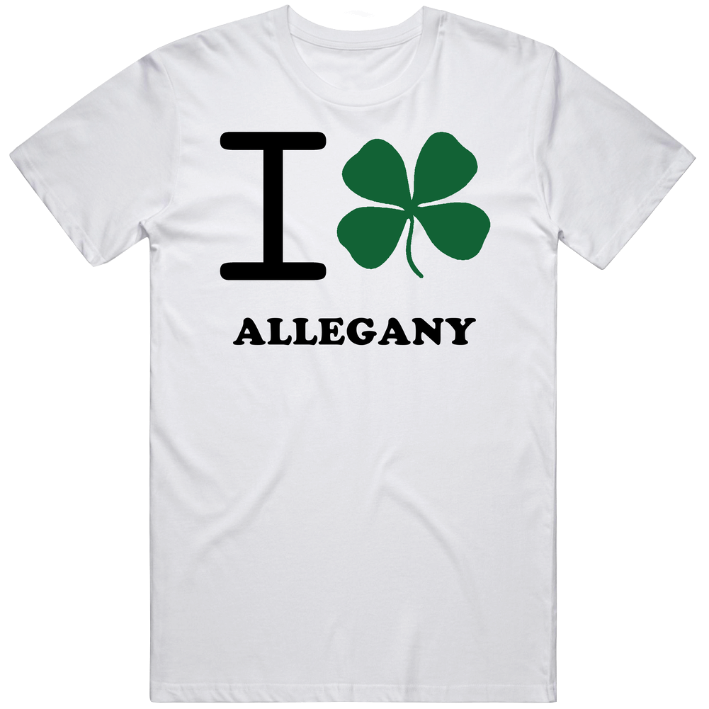 Allegany Cattaraugus County New York State I Love Heart Clover Mens Soft Cotton Tee T Shirt Allegany Cattaraugus County New York State I Love Heart Clover Mens Soft Cotton Tee T Shirt