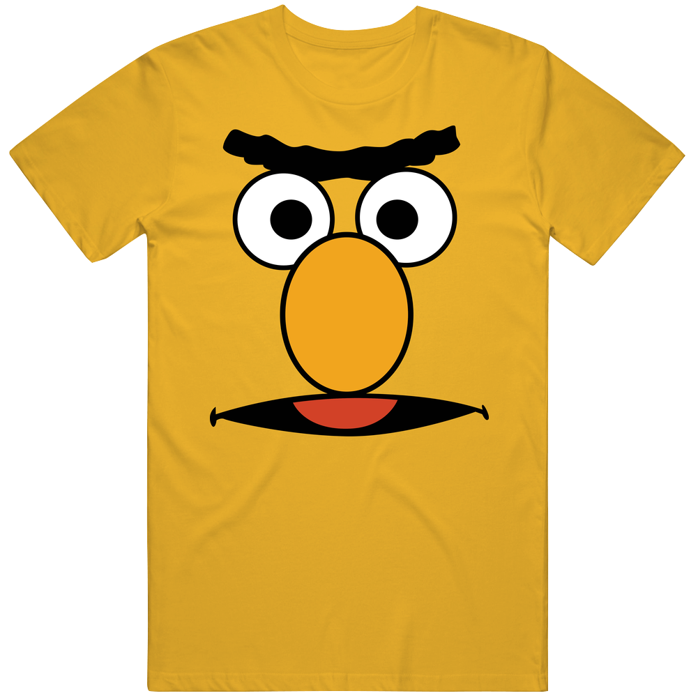 Sesame Street Bert Big Face Kids Tv Educational Tv Show Mens Soft Cotton Tee T Shirt