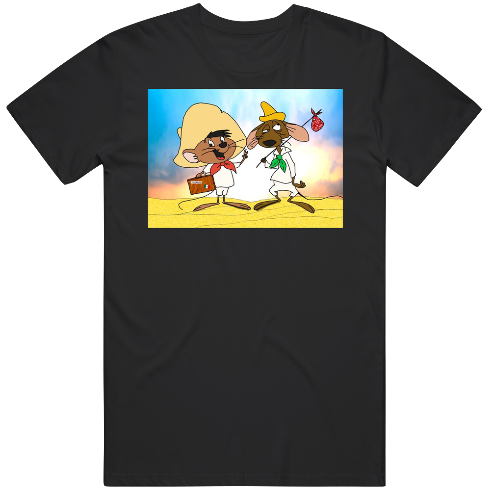 Speedy Gonzales And Slowpoke Rodriguez Funny Cartoon Mens Cotton Classic T Shirt