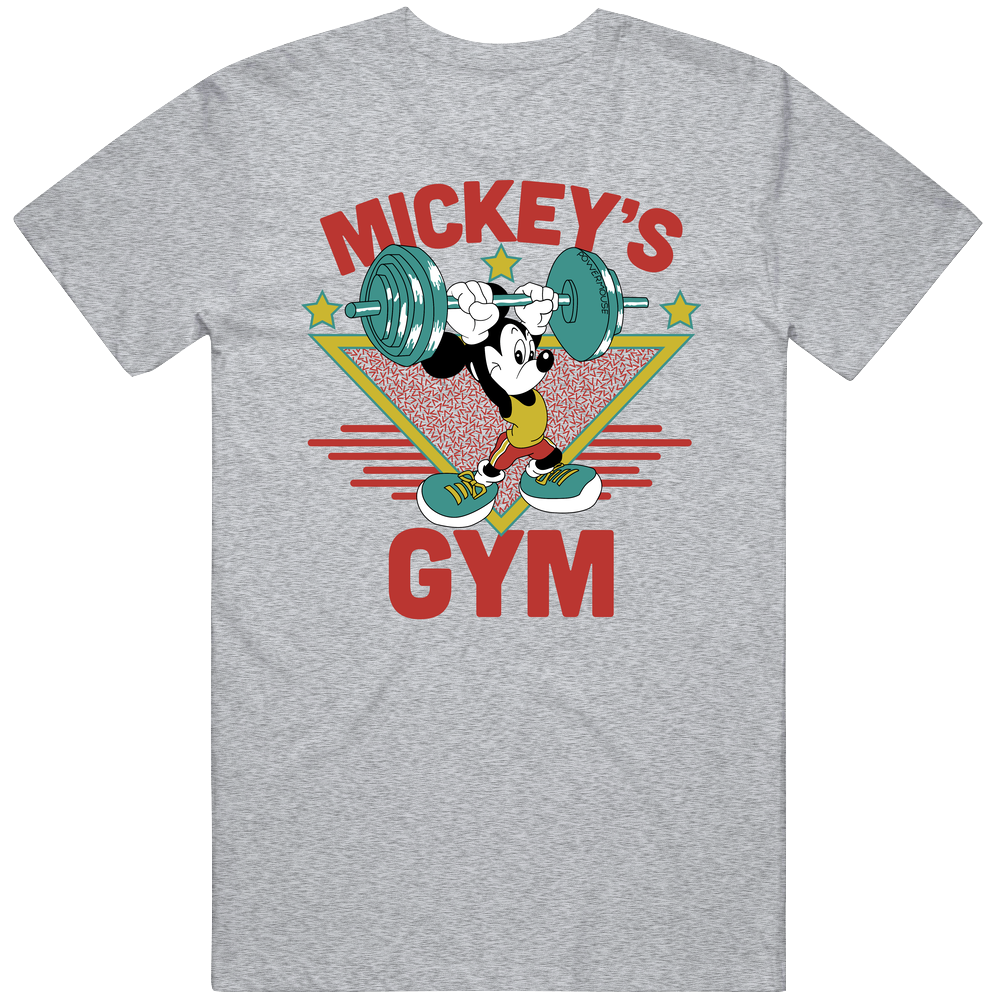 Walt Disney Mickey Mouse Gym Bodybuilder Tourist Punk Rock Mens Cotton T Shirt