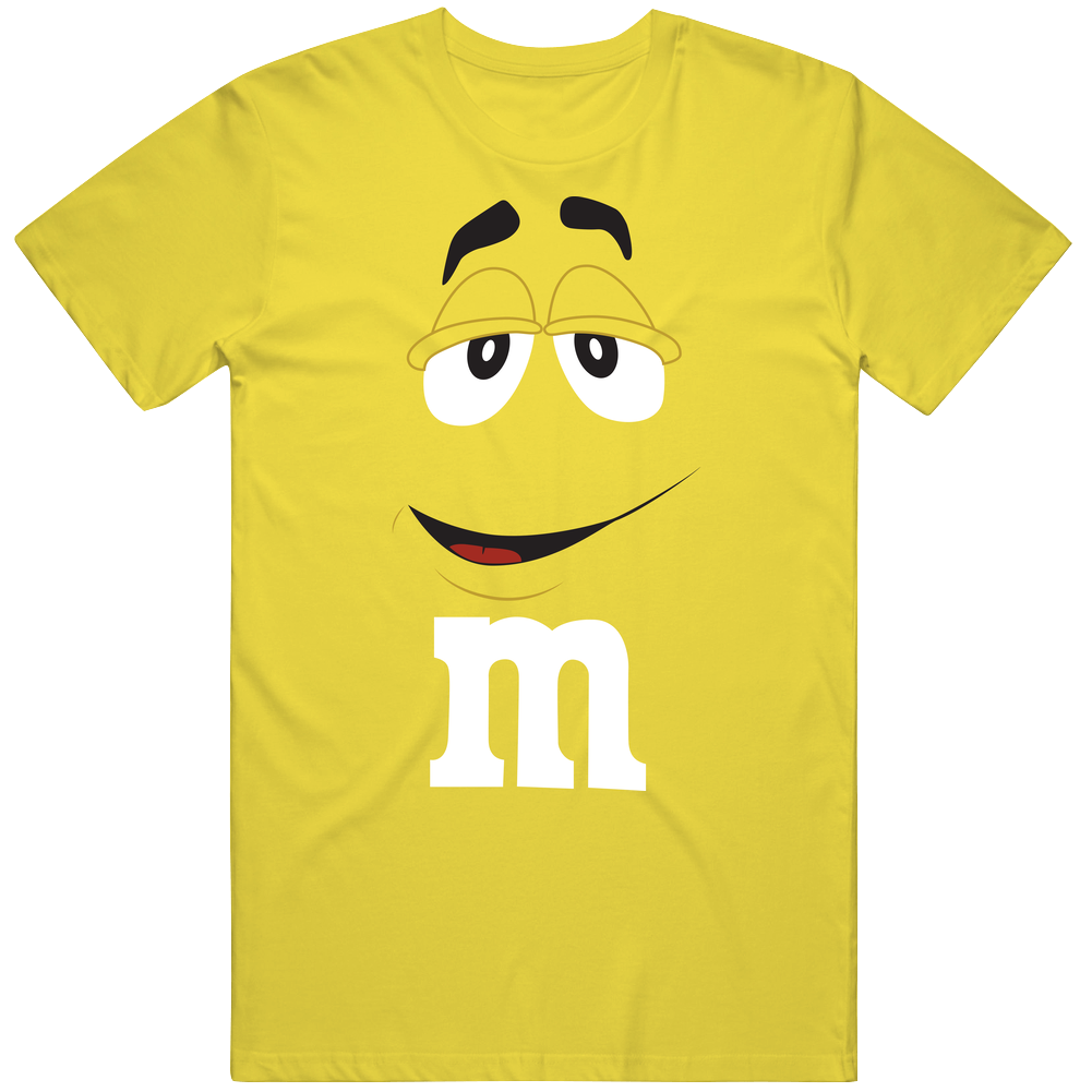 Yellow M&m Big Face Funny Halloween Costume Vintage Unisex T Shirt