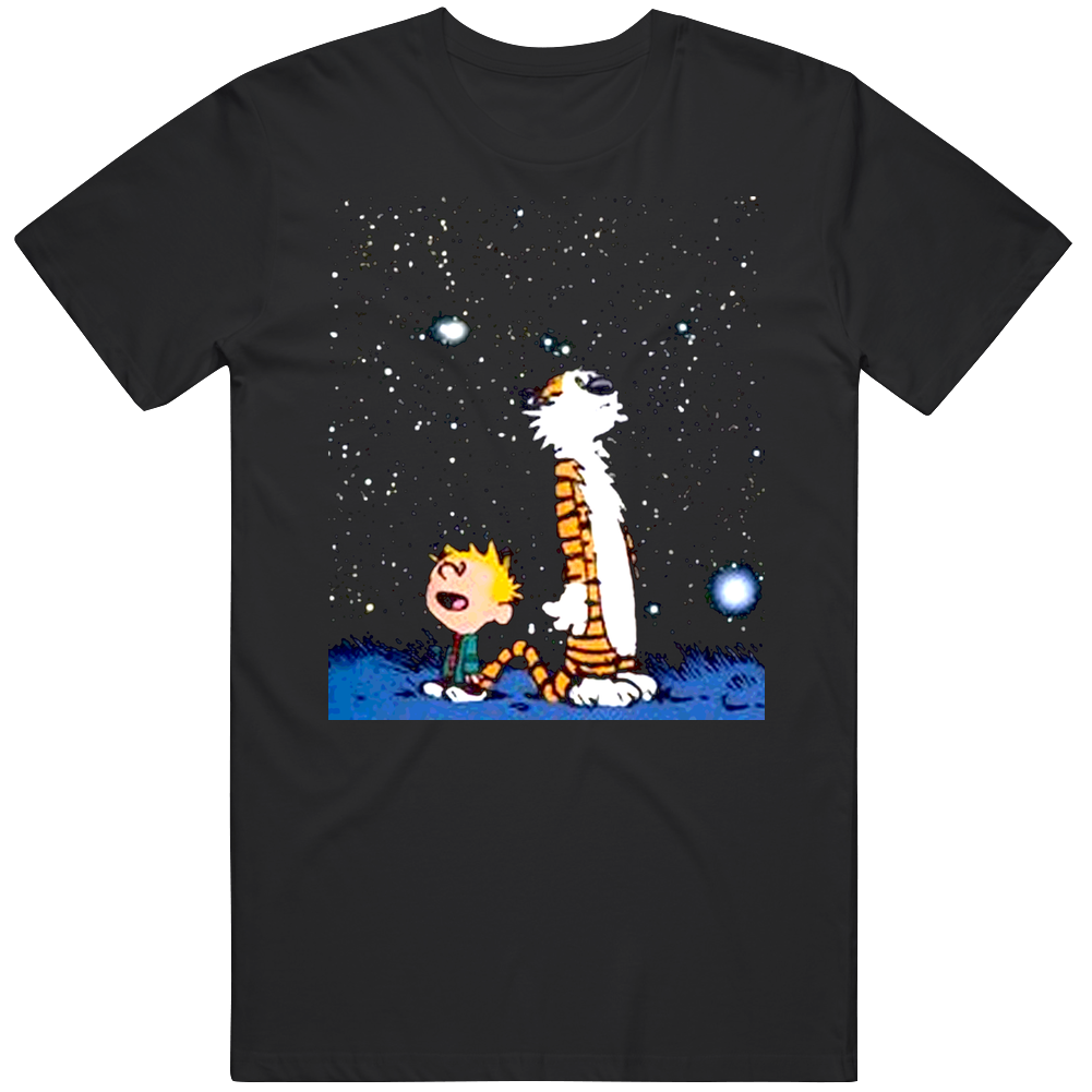 New Calvin And Hobbes Stargazing Mens Cotton Classic T Shirt New Calvin And Hobbes Stargazing Mens Cotton Classic T Shirt