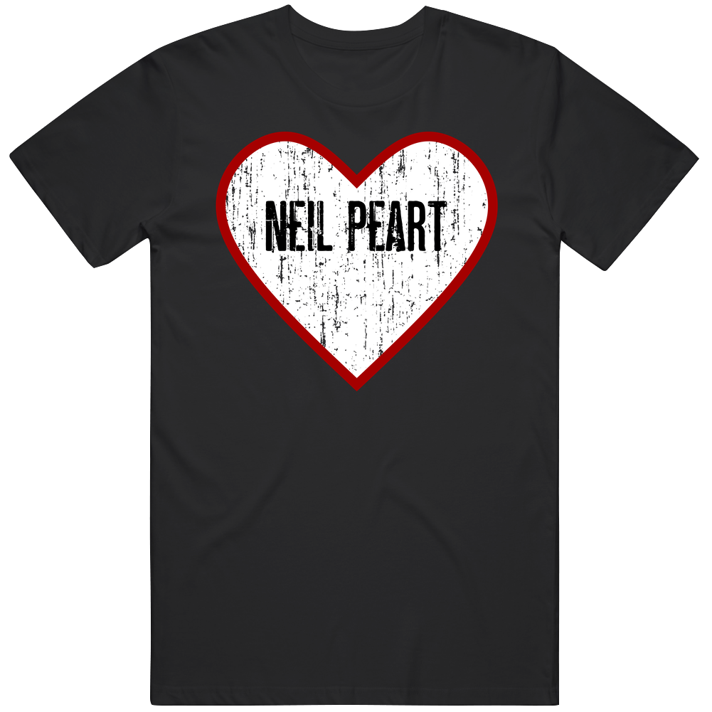Neil Peart Distressed Heart Drummer Band Music Fan Mens Cotton Classic T Shirt