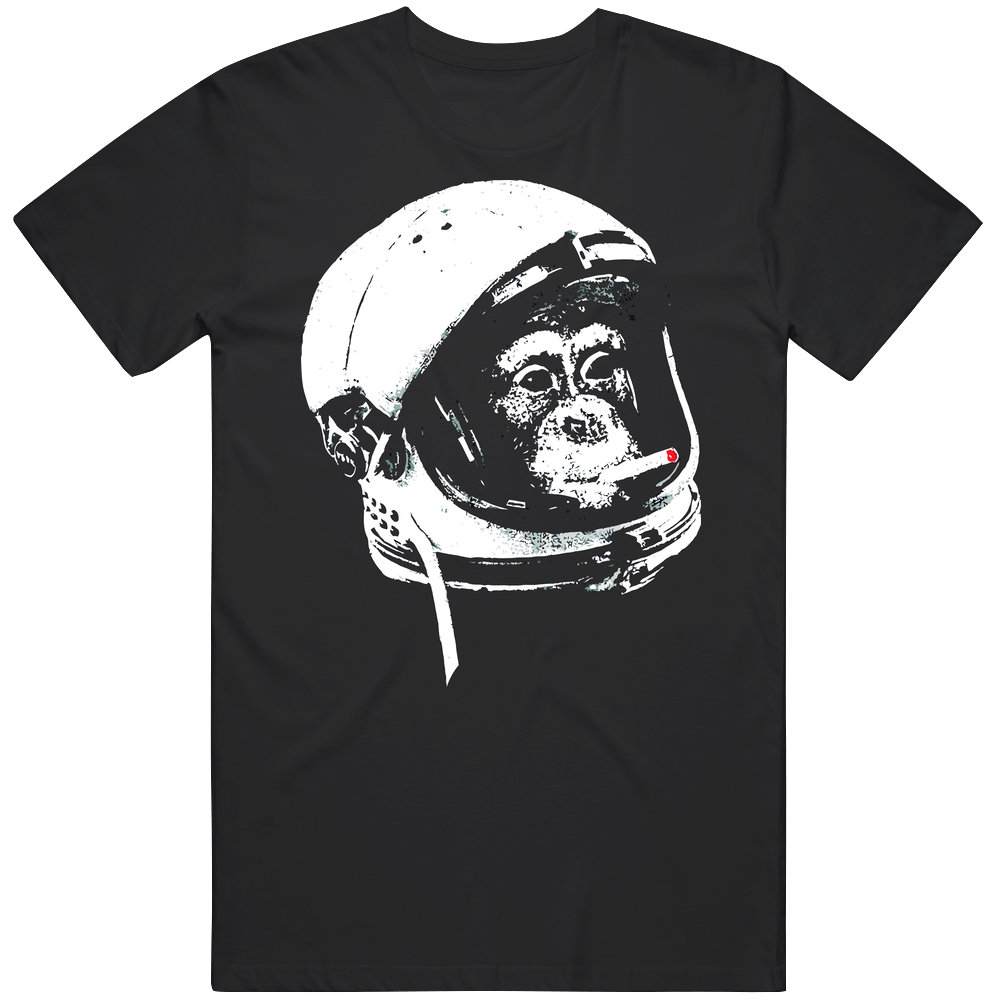 Astronaut monkey t-shirt funny tee smoking Mens Cotton Classic T Shirt