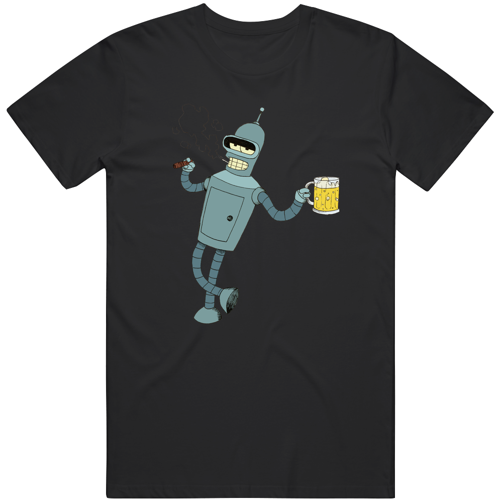 Bender Futurama Cartoon Mens Cotton Classic T Shirt Bender Futurama Cartoon Mens Cotton Classic T Shirt
