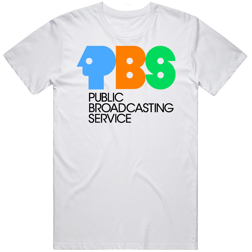 Pbs Network Logo Retro Tv Station Mens Cotton Classic T Shirt Pbs Network Logo Retro Tv Station Mens Cotton Classic T Shirt