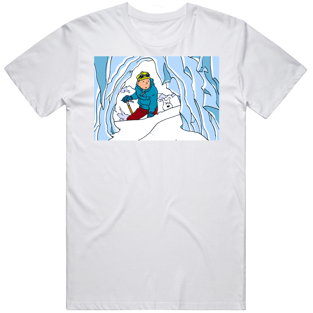 Tintin And Snowy Cartoon Comic Mens Cotton Classic T Shirt