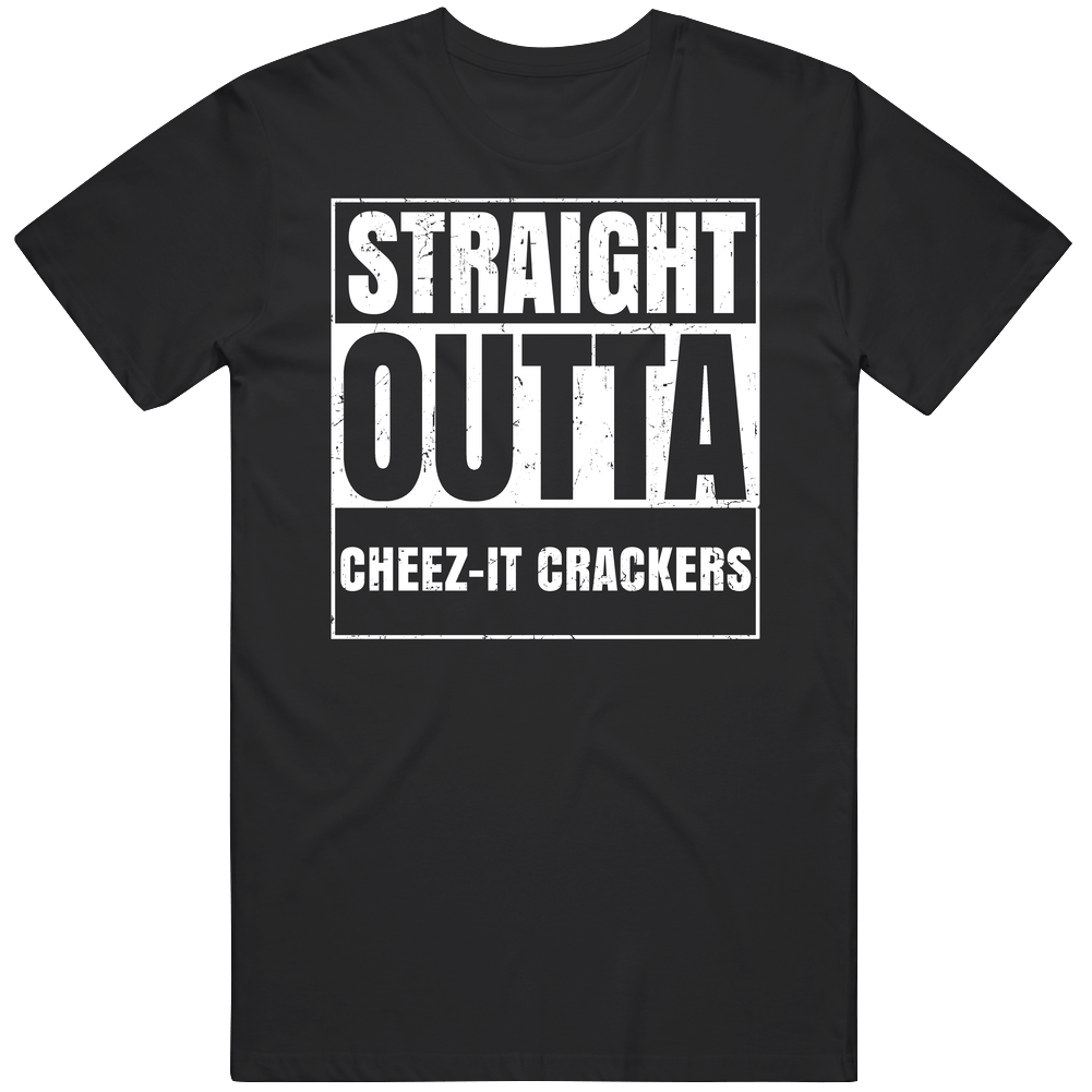 Straight Outta Cheez-it Crackers Funny Favorite Snack Food Compton Parody Mens Cotton Classic T Shirt