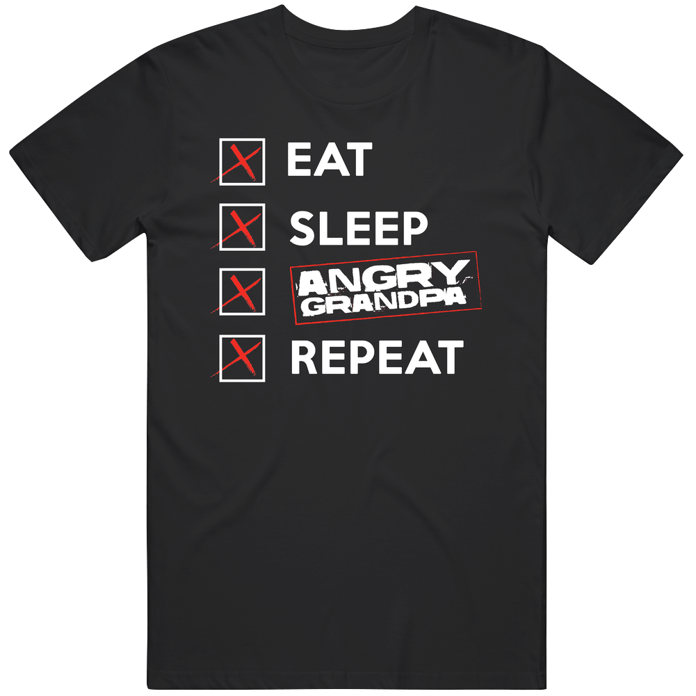 Eat Sleep Angry Granpa Repeat Rip Angry Grandpa Tv Show Ritual Mens Vintage T Shirt