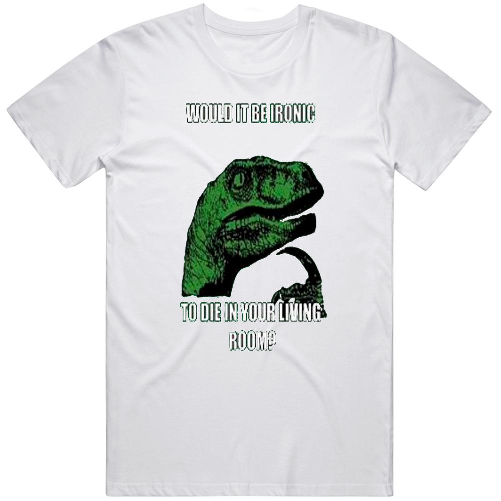 Thinking Meme Dinosaur Ironic Mens Vintage T Shirt