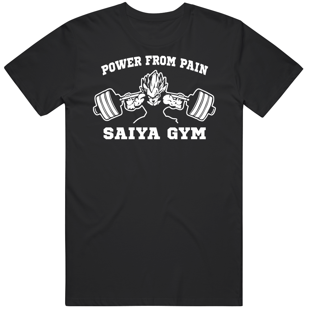 Vegeta Saiyan Gym Tee-dragon54 Ball45 Z  Black  1 Mens Vintage T Shirt