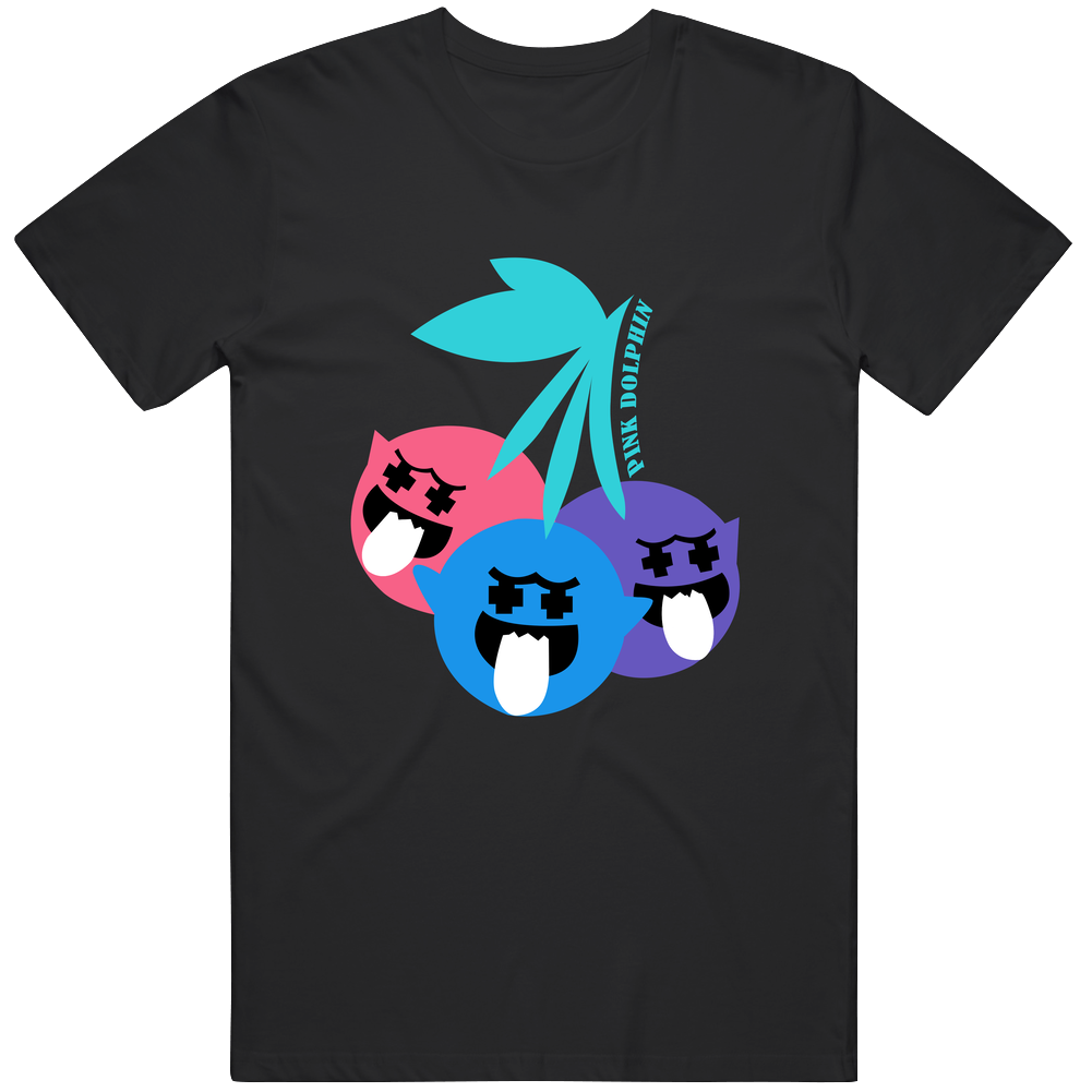 Pink Dolphin Ss Trirple Cherry  Black Mens Vintage T Shirt