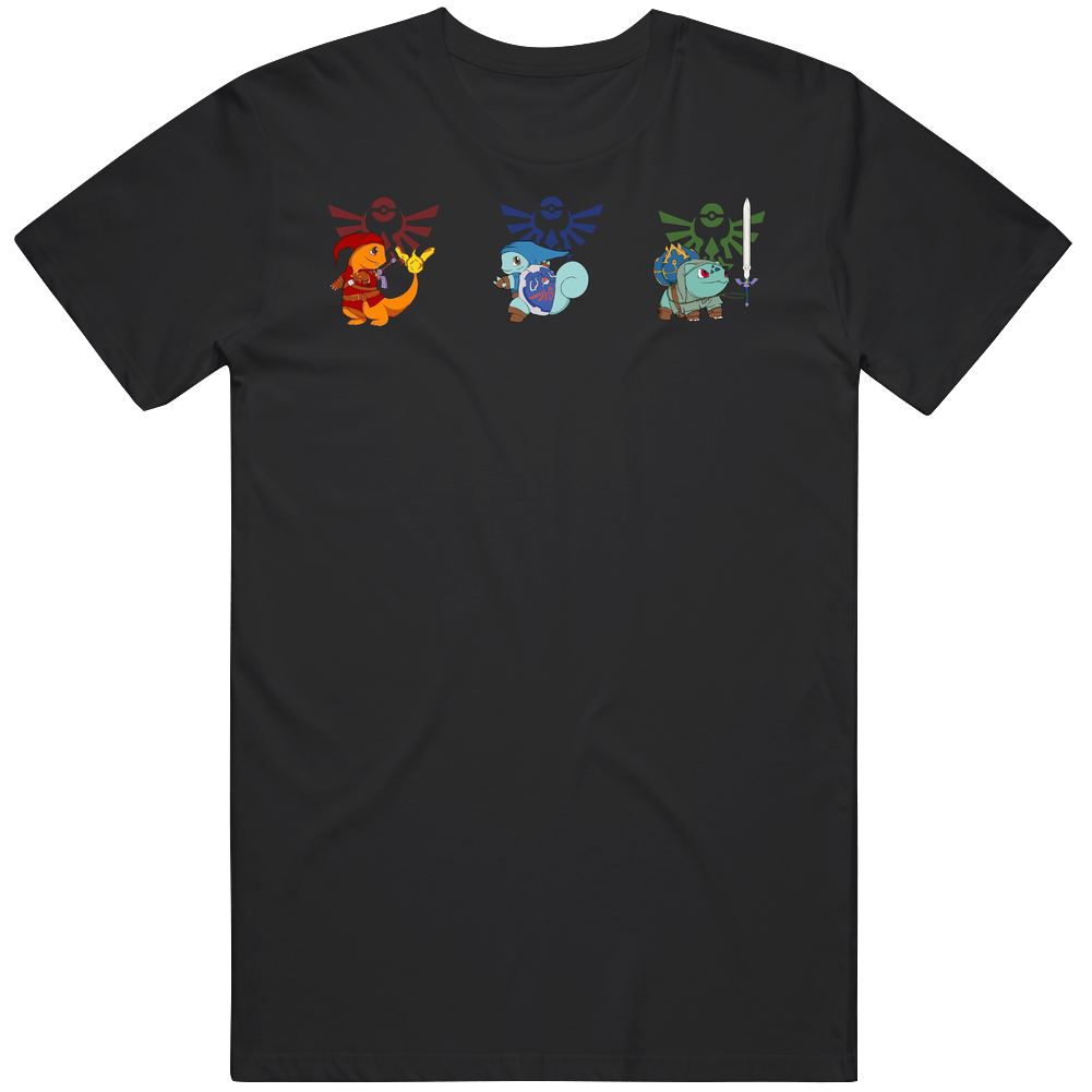 Legend Of Zelda Pokemon5 Triforce Nintendo Game Tee Black Mens Vintage T Shirt Legend Of Zelda Pokemon5 Triforce Nintendo Game Tee Black Mens Vintage T Shirt
