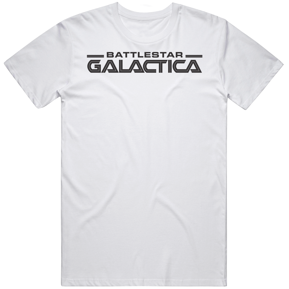 Battlestar Galactica_logo_white Cotton Classic T Shirt Battlestar Galactica_logo_white Cotton Classic T Shirt